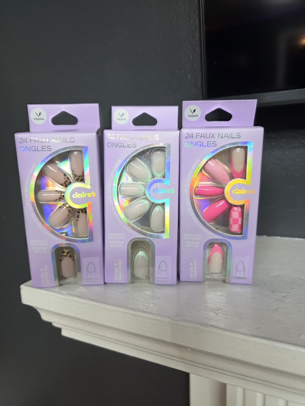 Claire's Faux Nail Glue Trio